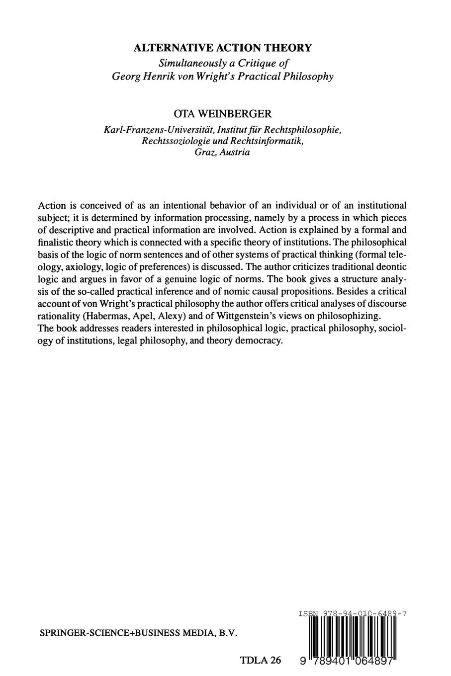 Rückseitencover Alternative Action Theory