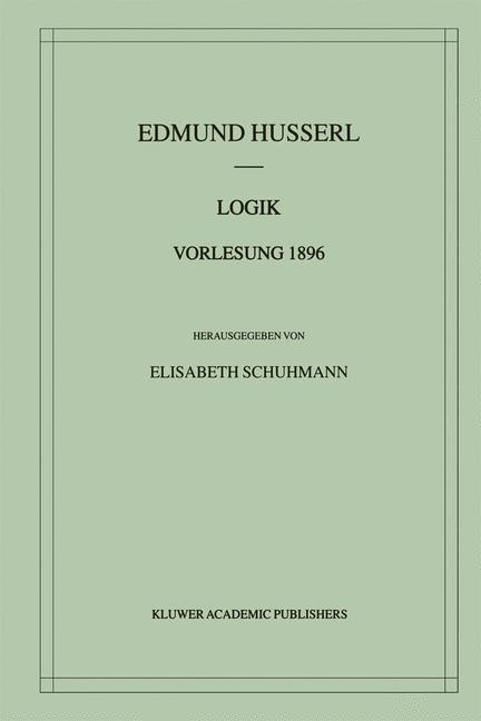 Vorderes Coverbild Logik Vorlesung 1896