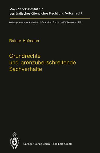 Vorderes Coverbild Grundrechte und grenzüberschreitende Sachverhalte