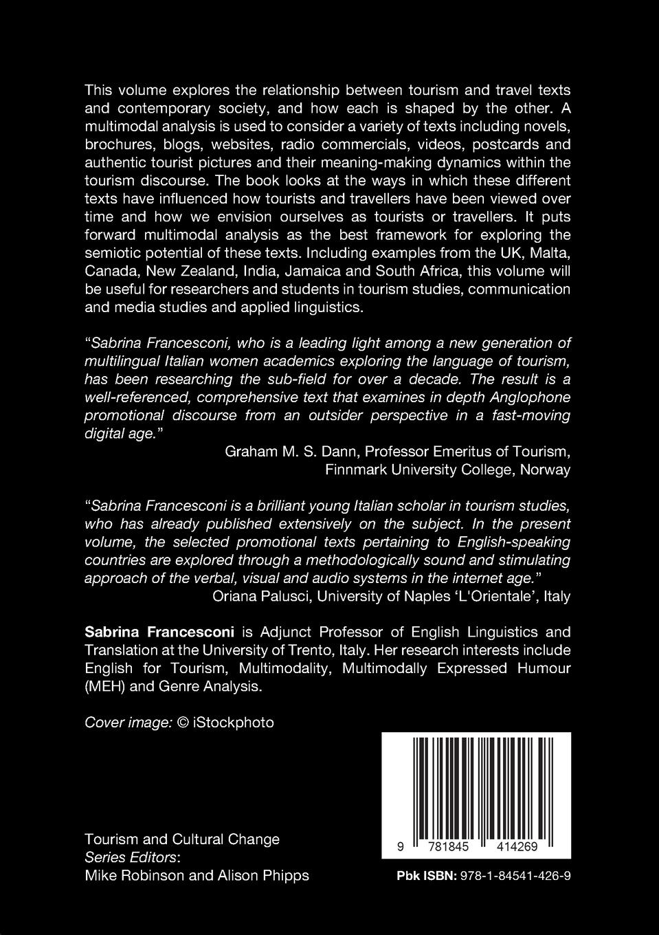 Rückseitencover Reading Tourism Texts