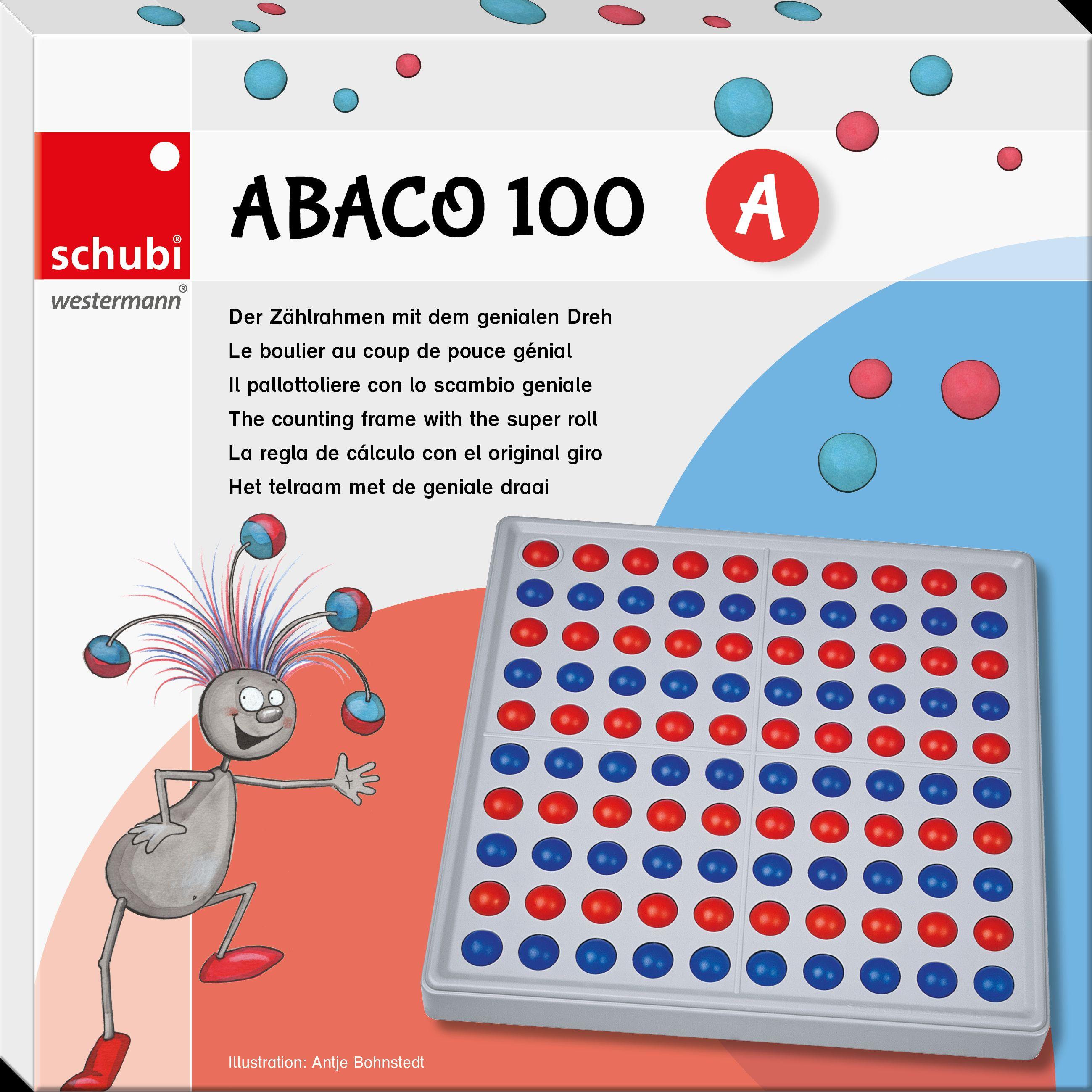 Beispielinhalt (Bild) SCHUBI Abaco 100. Modell A 10/10 Kugeln (rot/blau)