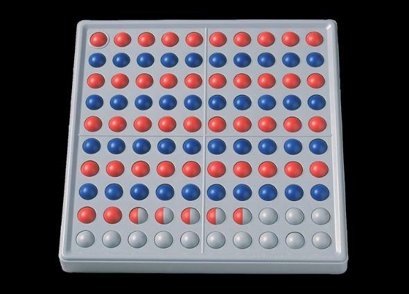 Beispielinhalt (Bild) SCHUBI Abaco 100. Modell A 10/10 Kugeln (rot/blau)