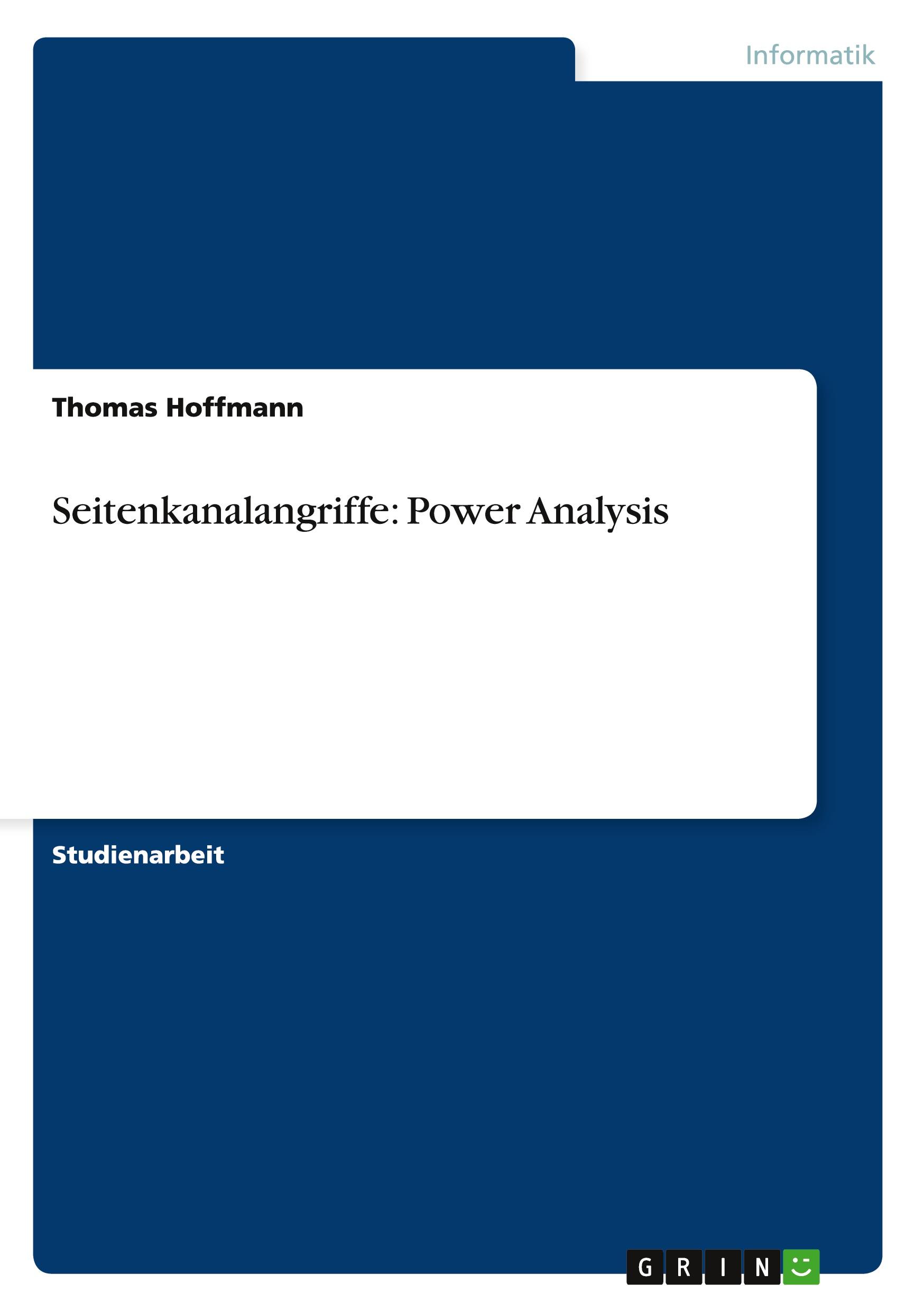 Vorderes Coverbild Seitenkanalangriffe: Power Analysis