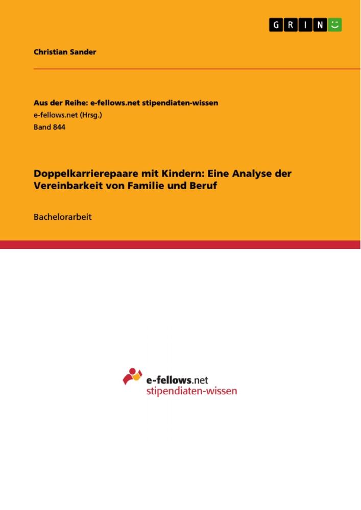 Vorderes Coverbild Doppelkarrierepaare mit Kindern: Eine Analyse der Vereinbarkeit von Familie und Beruf