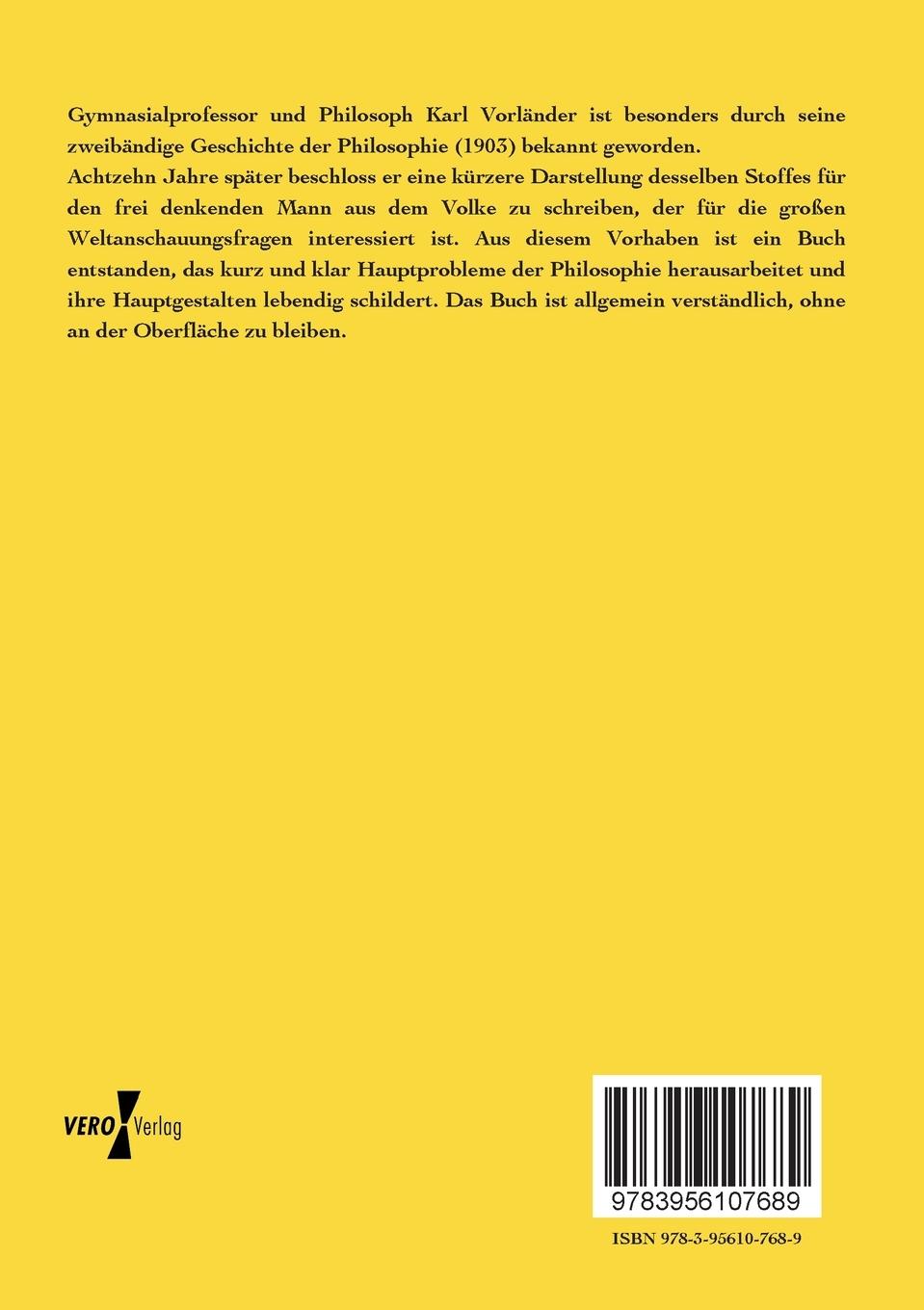 Rückseitencover Volkstümliche Geschichte der Philosophie