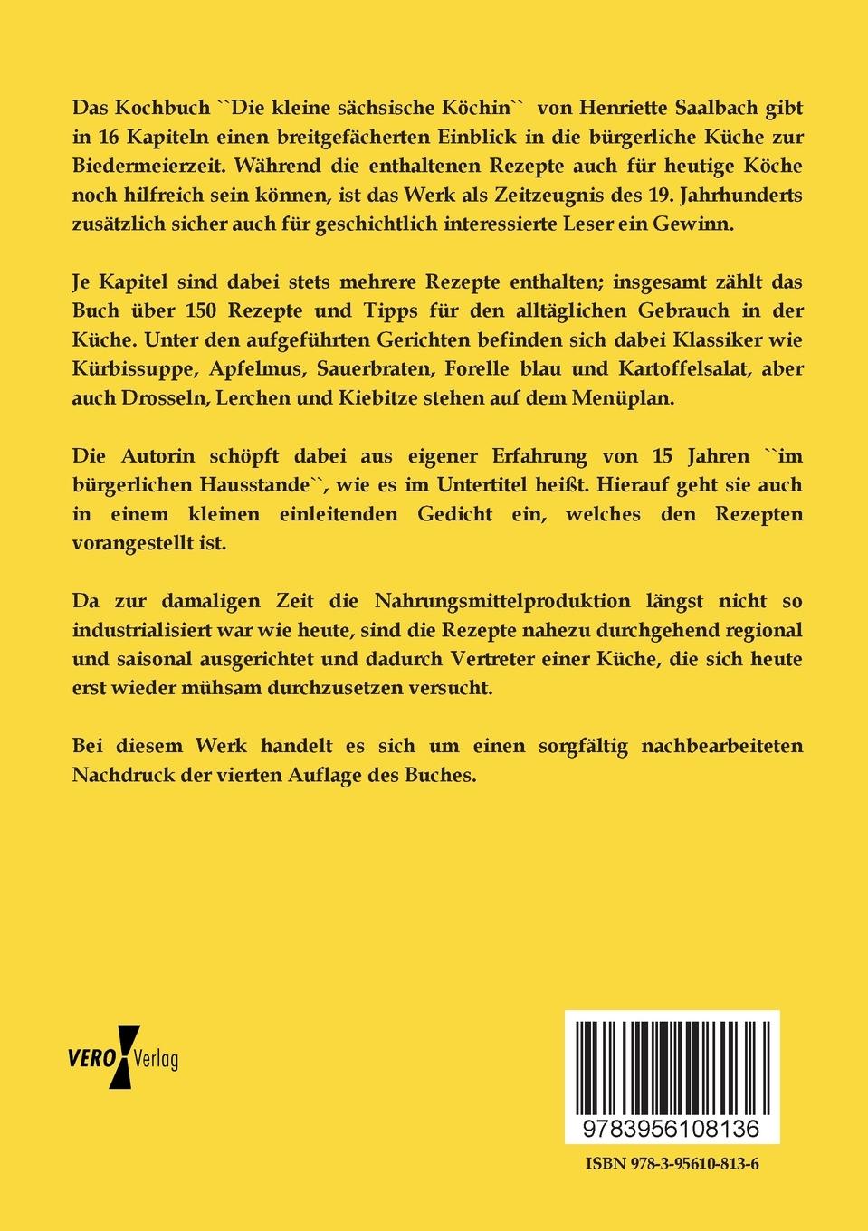 Rückseitencover Die kleine sächsische Köchin