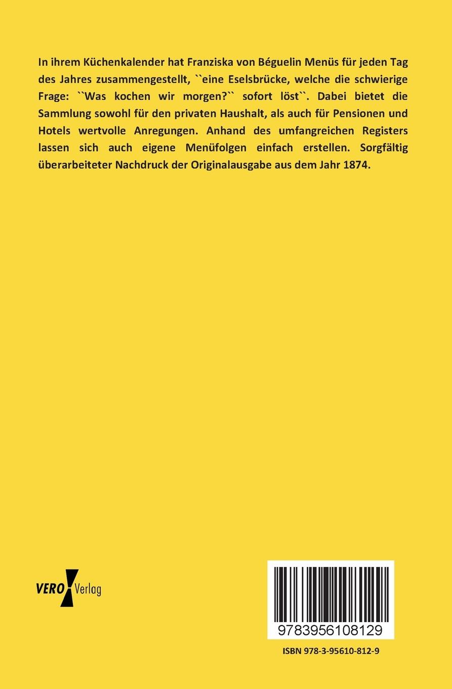 Rückseitencover Der Küchen-Kalender