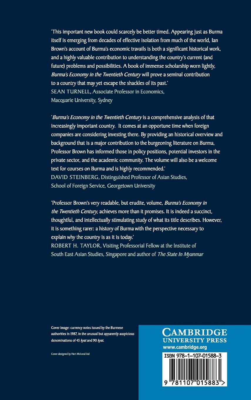 Rückseitencover Burma's Economy in the Twentieth Century