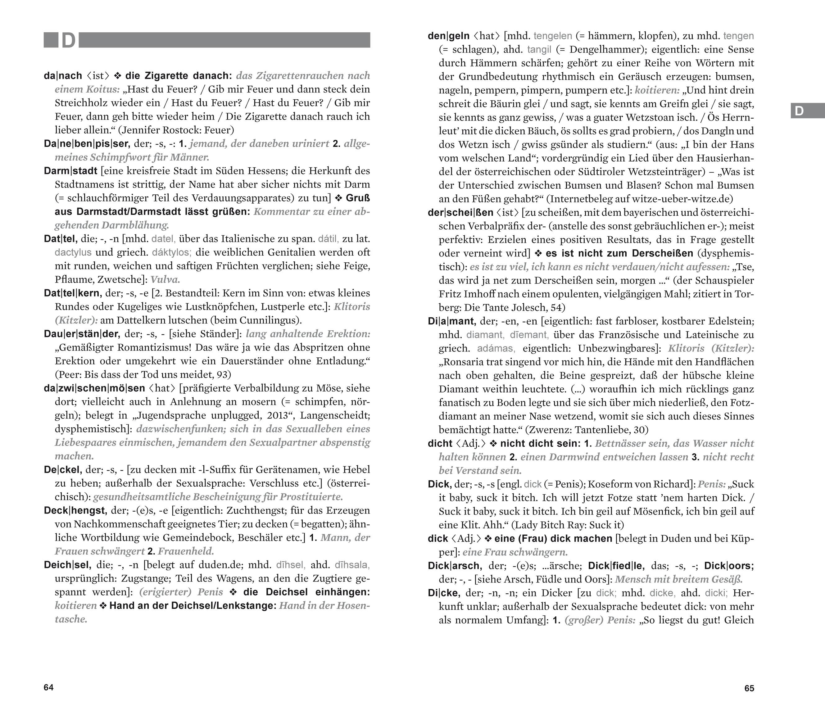 Beispielinhalt (Bild) Das unanständige Lexikon