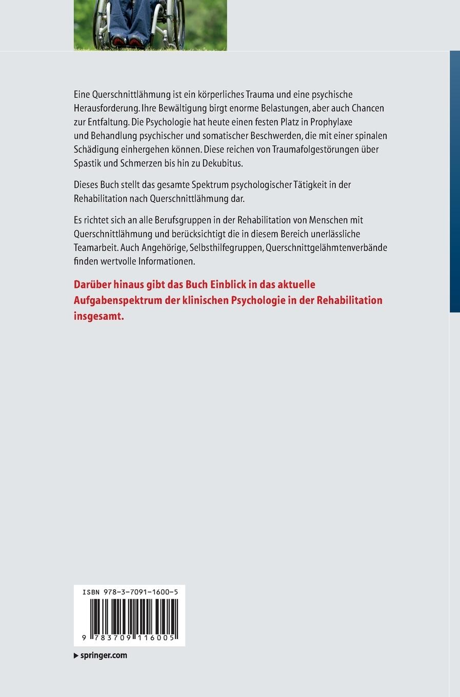 Rückseitencover Klinische Psychologie bei Querschnittlähmung