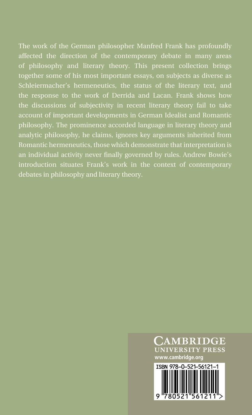 Rückseitencover The Subject and the Text