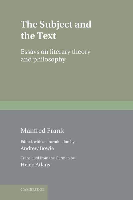 Vorderes Coverbild The Subject and the Text