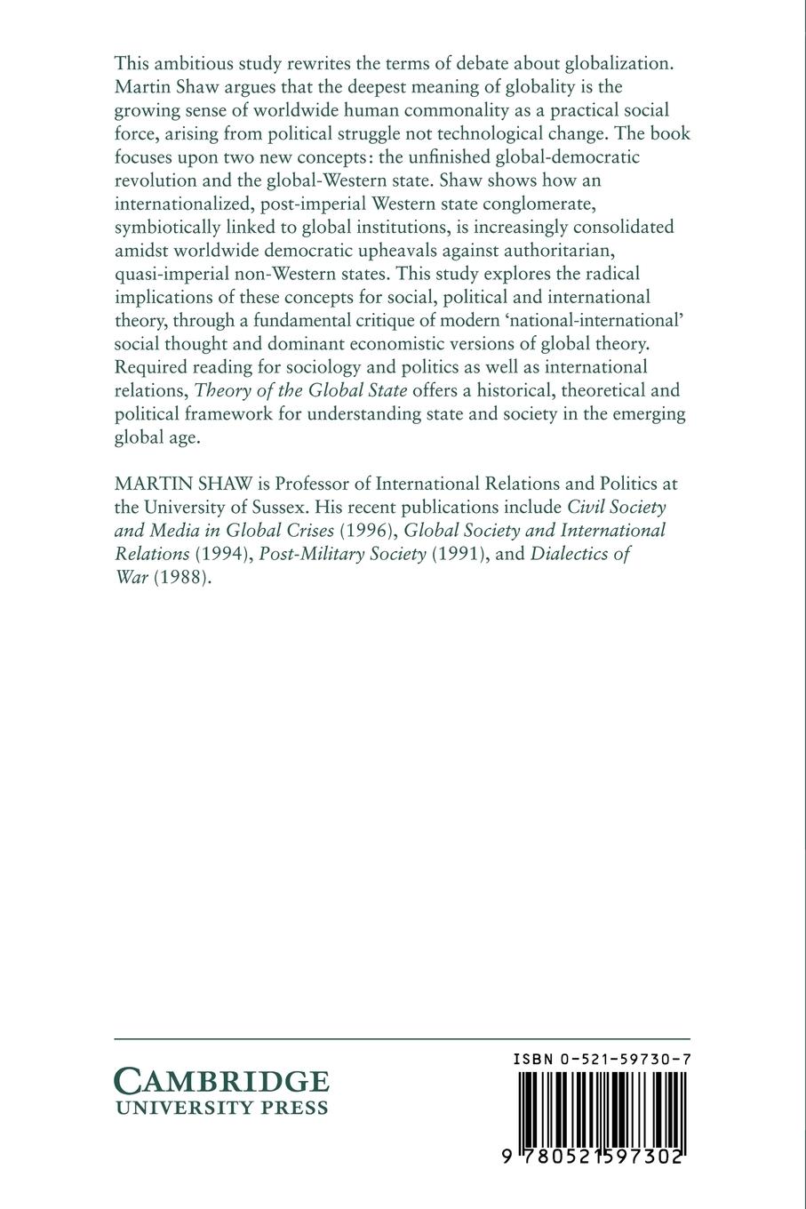 Rückseitencover Theory of the Global State