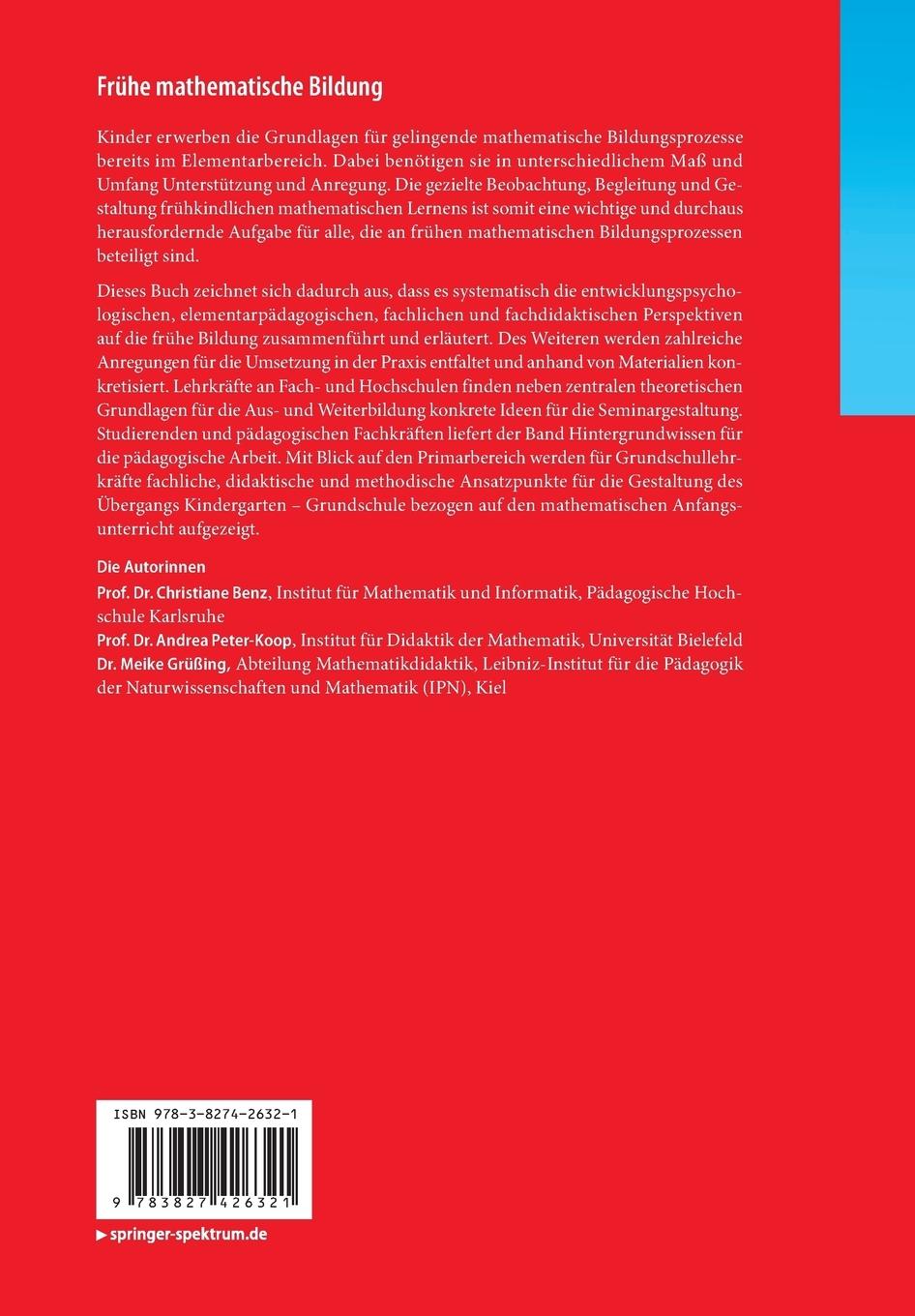 Rückseitencover Frühe mathematische Bildung