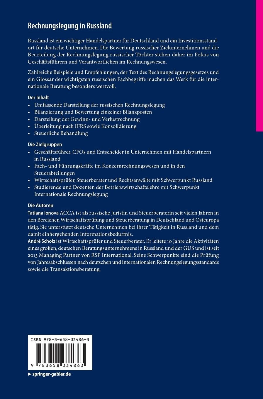 Rückseitencover Rechnungslegung in Russland