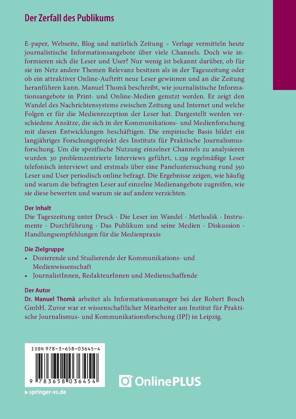 Rückseitencover Der Zerfall des Publikums