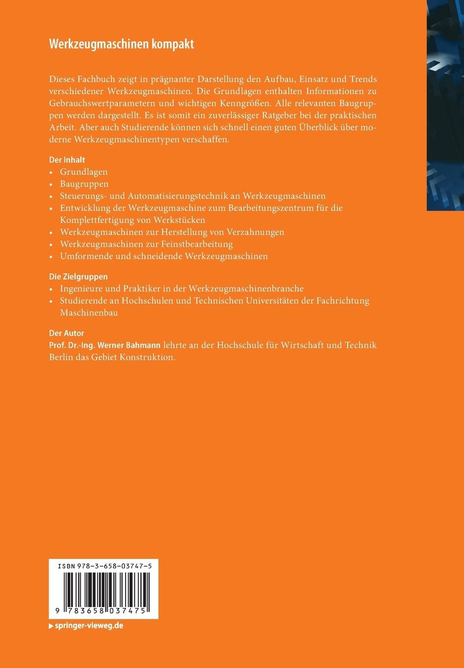 Rückseitencover Werkzeugmaschinen kompakt