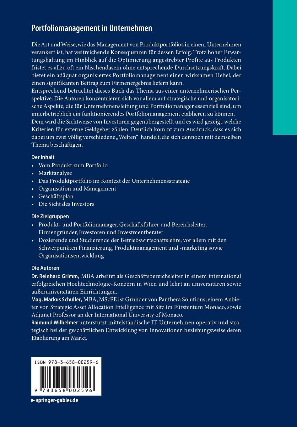 Rückseitencover Portfoliomanagement in Unternehmen
