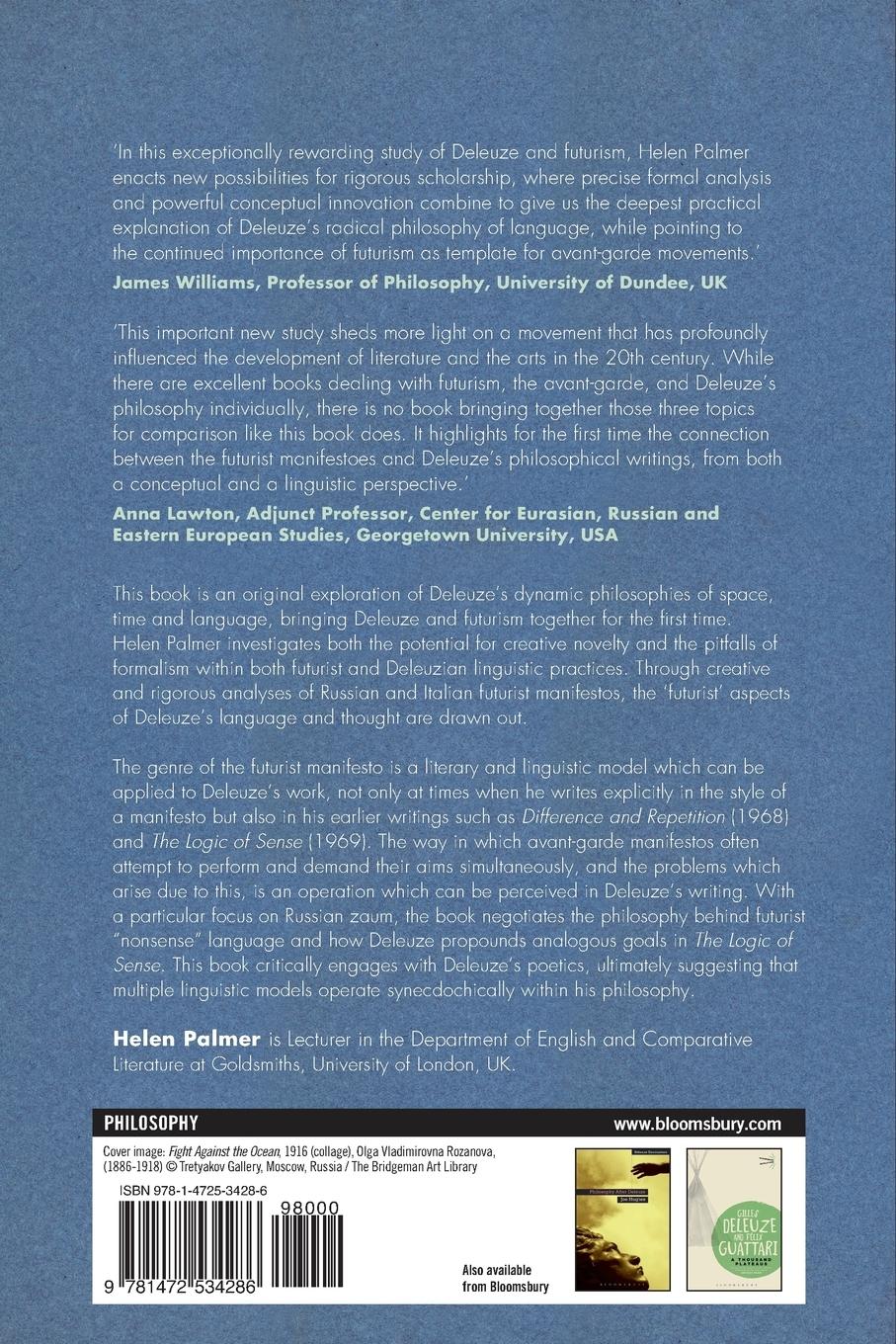 Rückseitencover Deleuze and Futurism