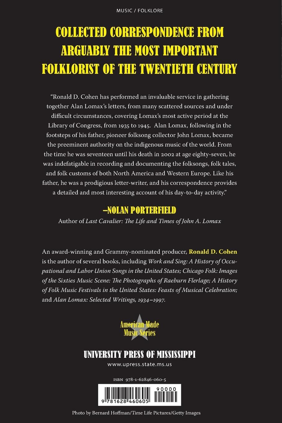 Rückseitencover Alan Lomax, Assistant in Charge