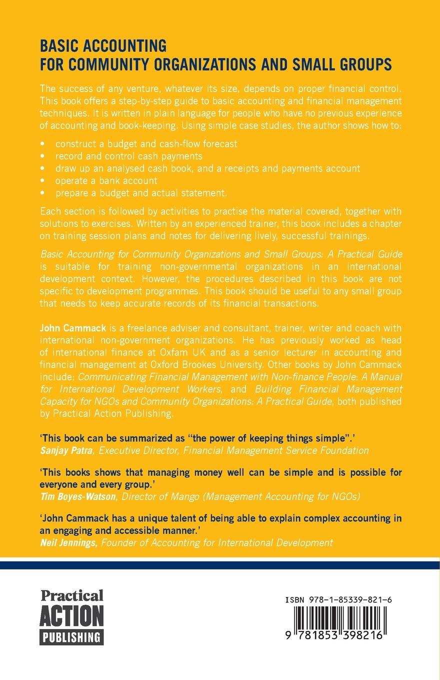 Rückseitencover Basic Accounting for Community Organizations and Small Groups