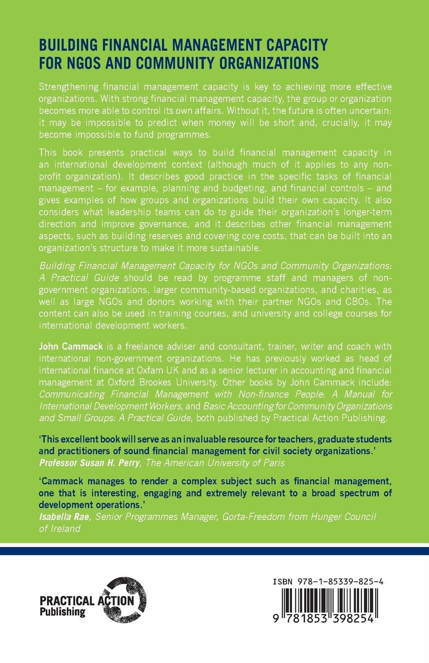 Rückseitencover Building Financial Management Capacity for NGOs and Community Organizations