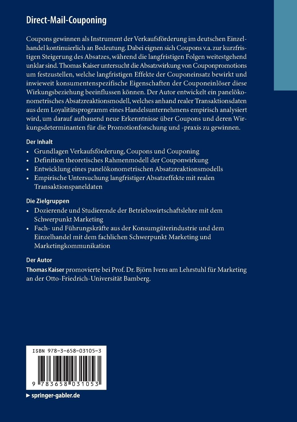 Rückseitencover Direct-Mail-Couponing