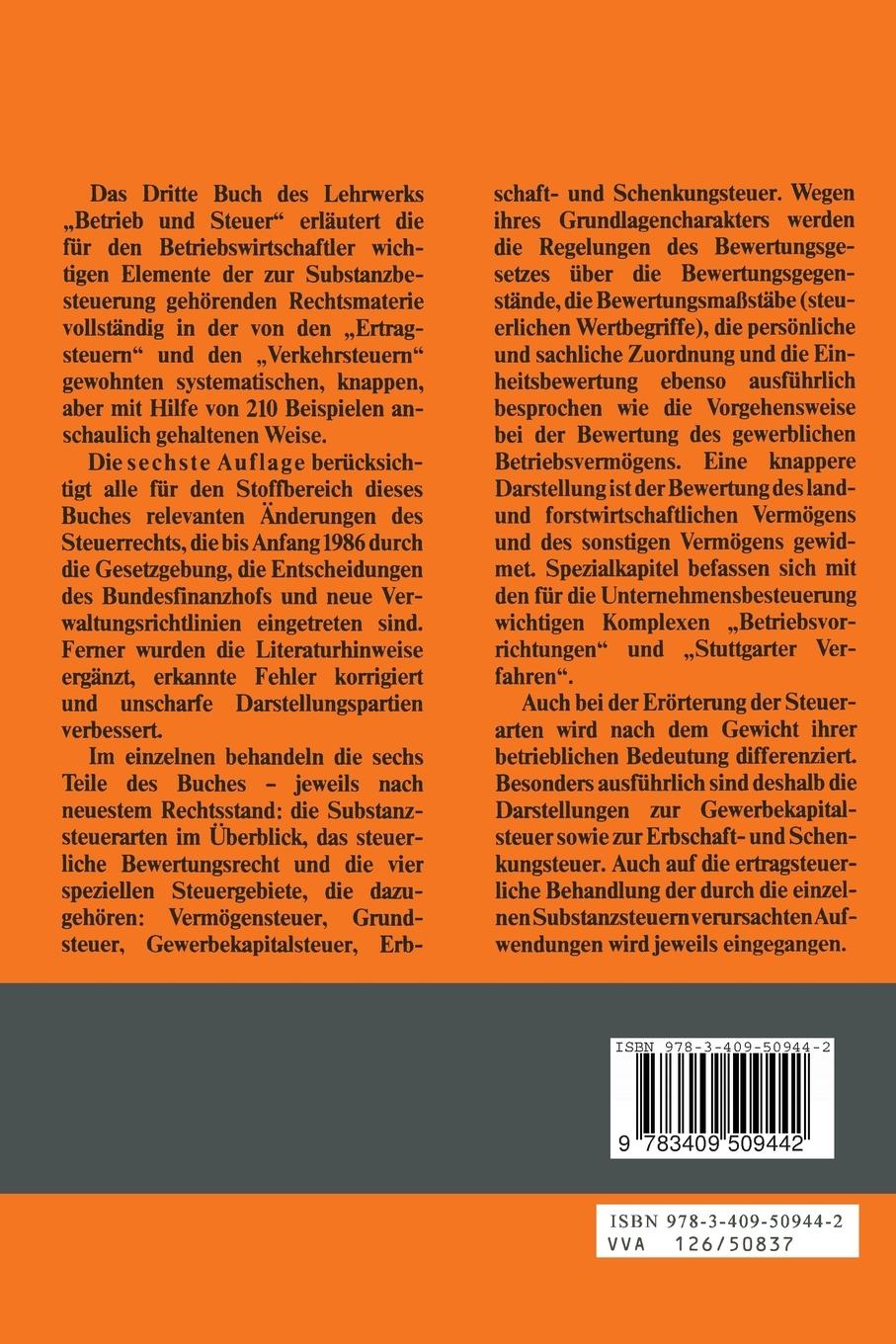 Rückseitencover Die Substanzsteuern