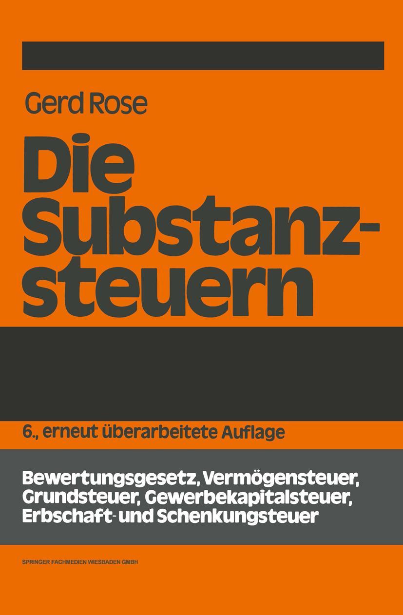 Vorderes Coverbild Die Substanzsteuern