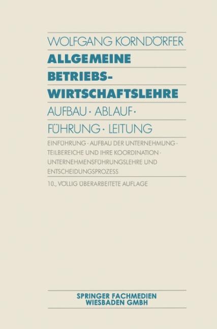 Vorderes Coverbild Allgemeine Betriebswirtschaftslehre