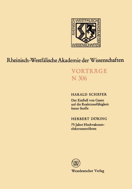 Vorderes Coverbild Der Einfluß von Gasen auf die Reaktionsfähigkeit fester Stoffe