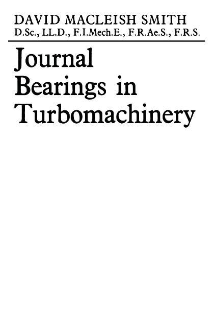 Vorderes Coverbild Journal Bearings in Turbomachinery