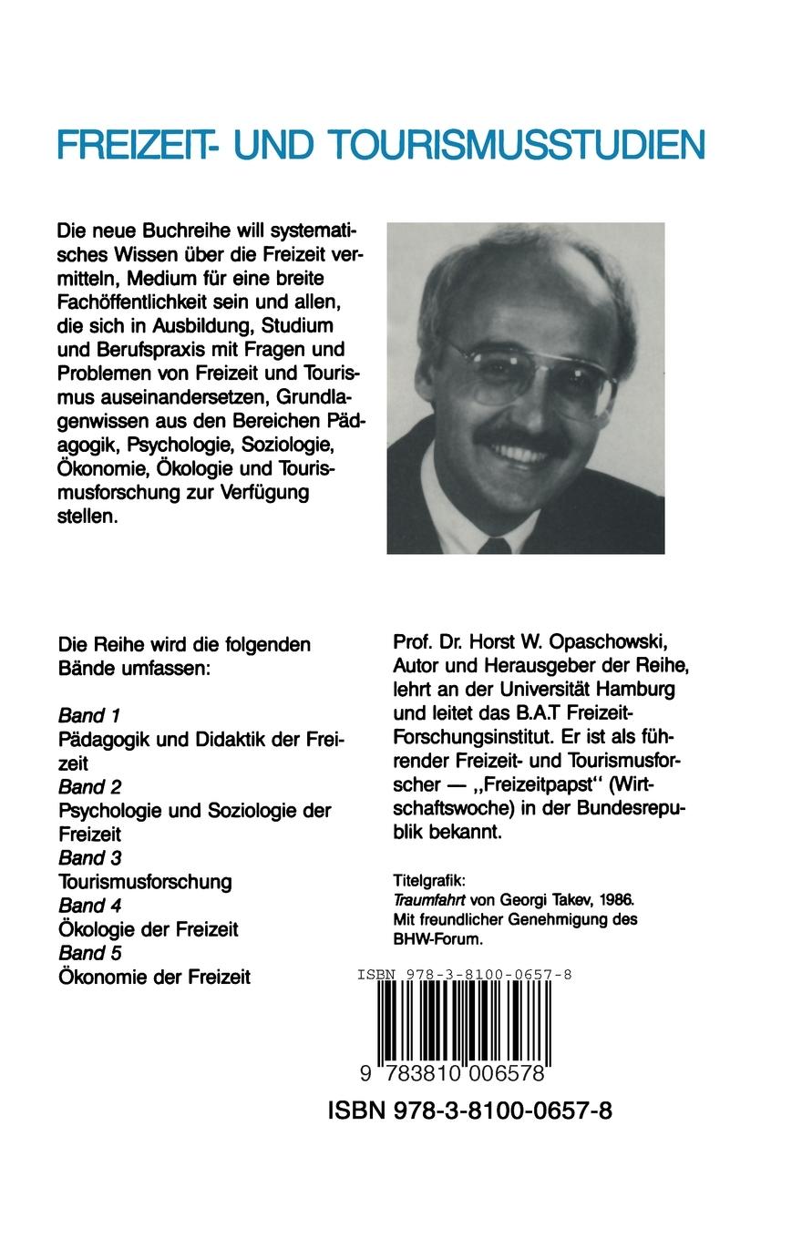 Rückseitencover Psychologie und Soziologie der Freizeit