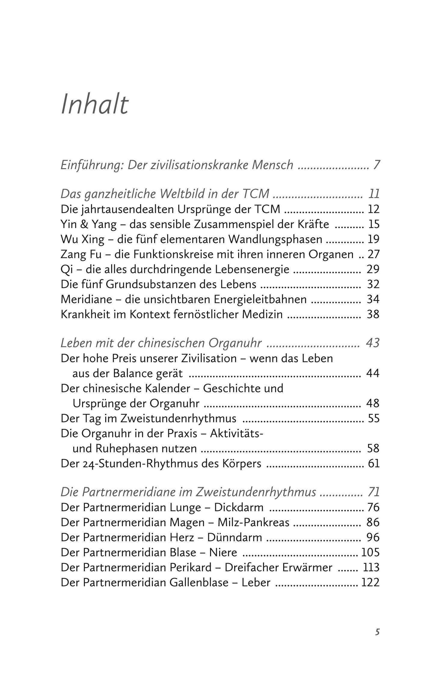Beispielinhalt (Bild) Die Organuhr. Leben im Rhythmus der Traditionellen Chinesischen Medizin (TCM)