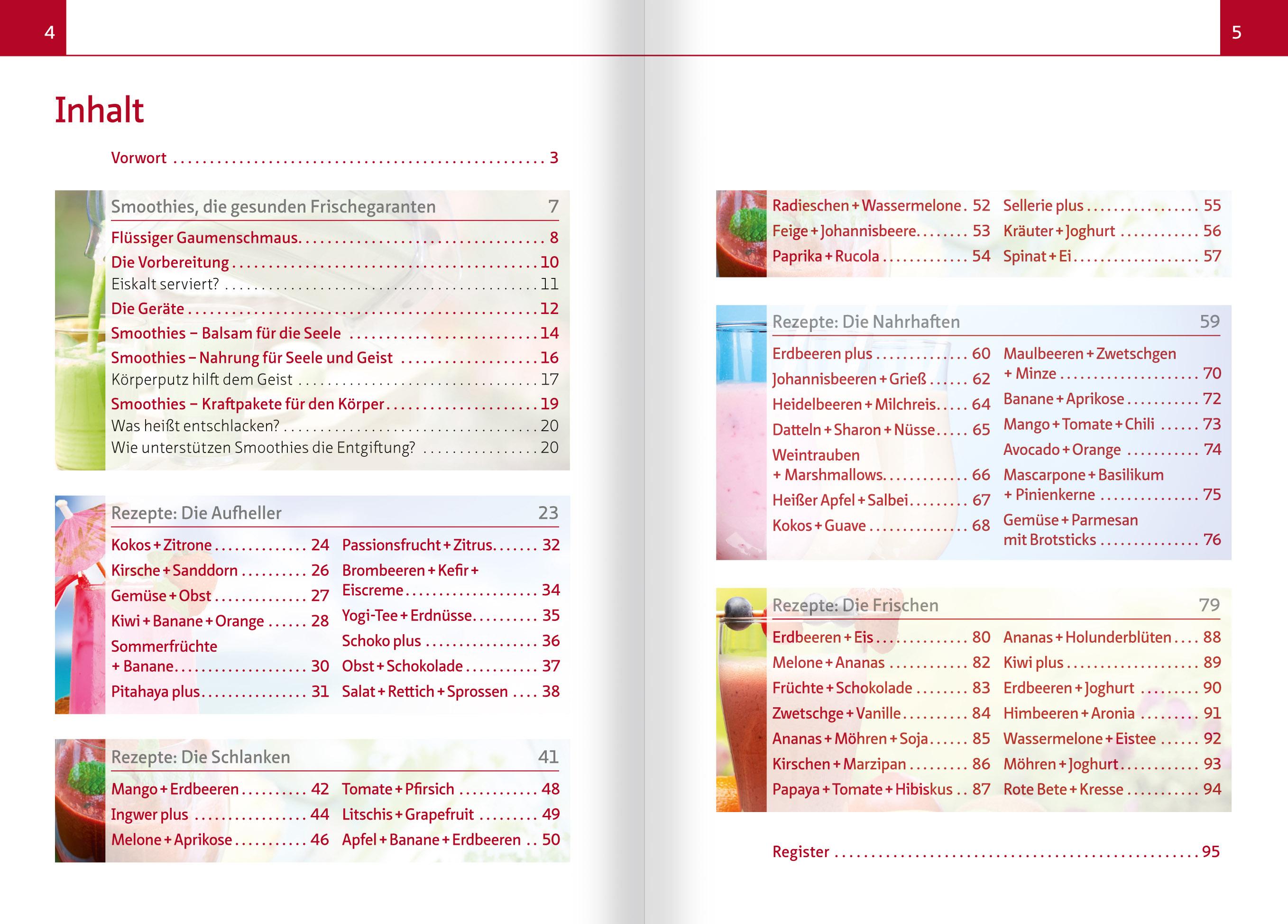 Beispielinhalt (Bild) Smoothies für Körper, Geist und Seele. Kompakt-Ratgeber