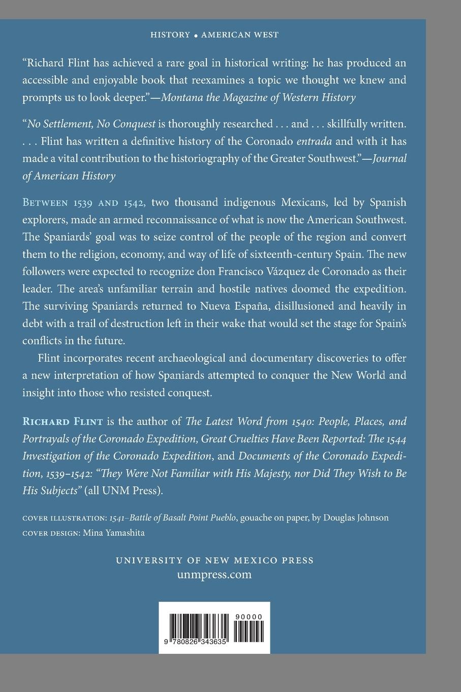 Rückseitencover No Settlement, No Conquest