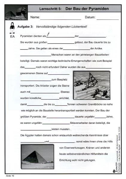 Beispielinhalt (Bild) Lernwerkstatt - Die Ägypter
