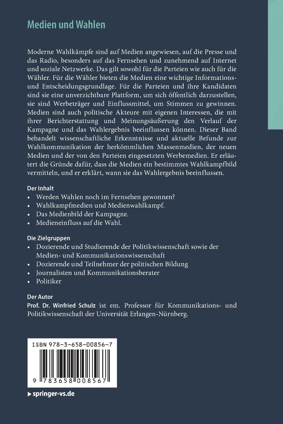 Rückseitencover Medien und Wahlen