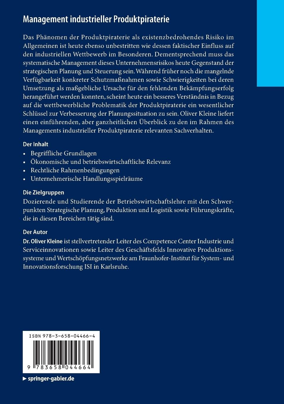 Rückseitencover Management industrieller Produktpiraterie