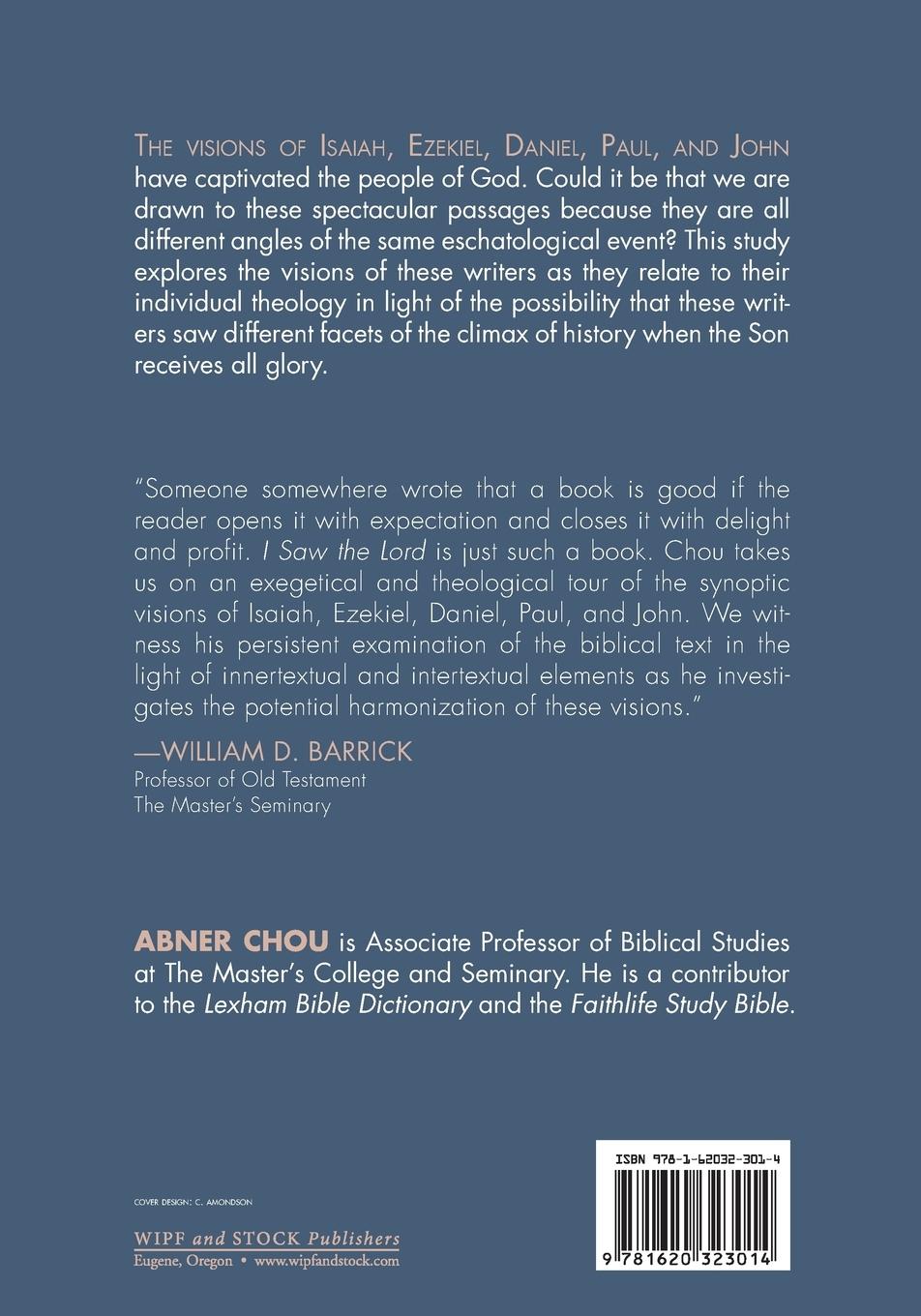 Rückseitencover I Saw the Lord