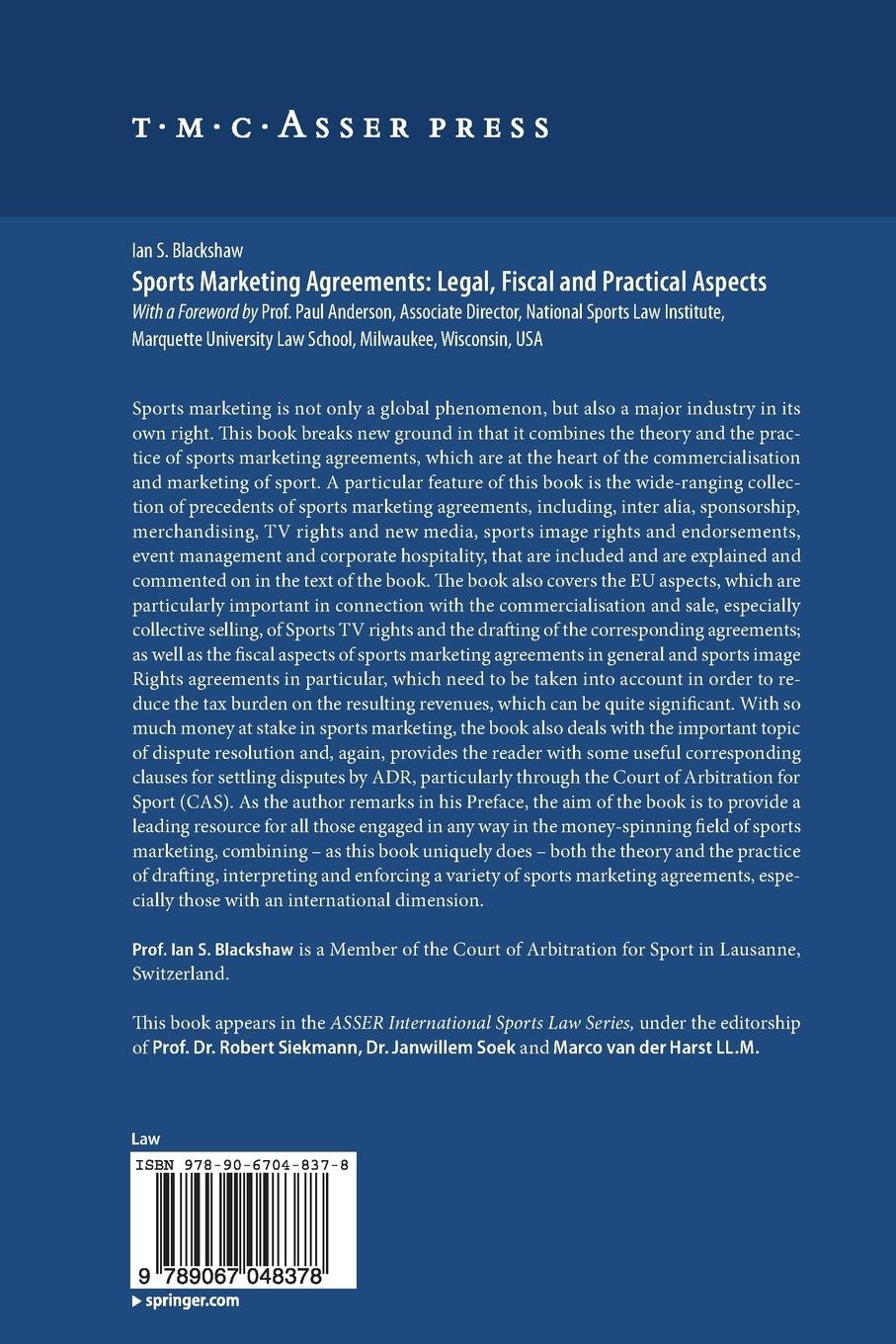 Rückseitencover Sports Marketing Agreements: Legal, Fiscal and Practical Aspects
