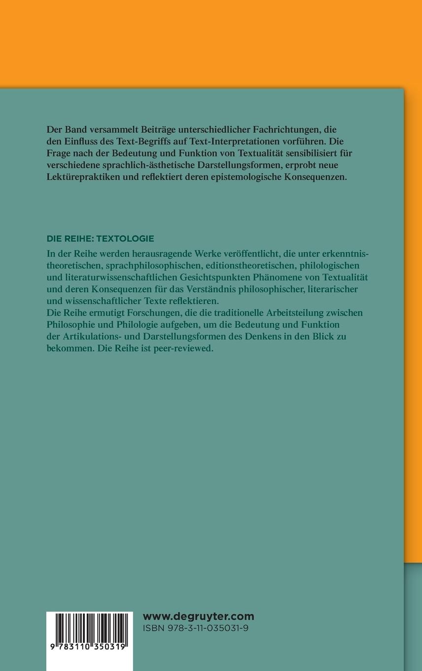 Rückseitencover Textologie