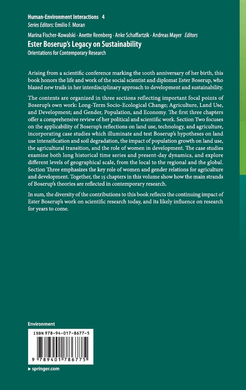 Rückseitencover Ester Boserup's Legacy on Sustainability