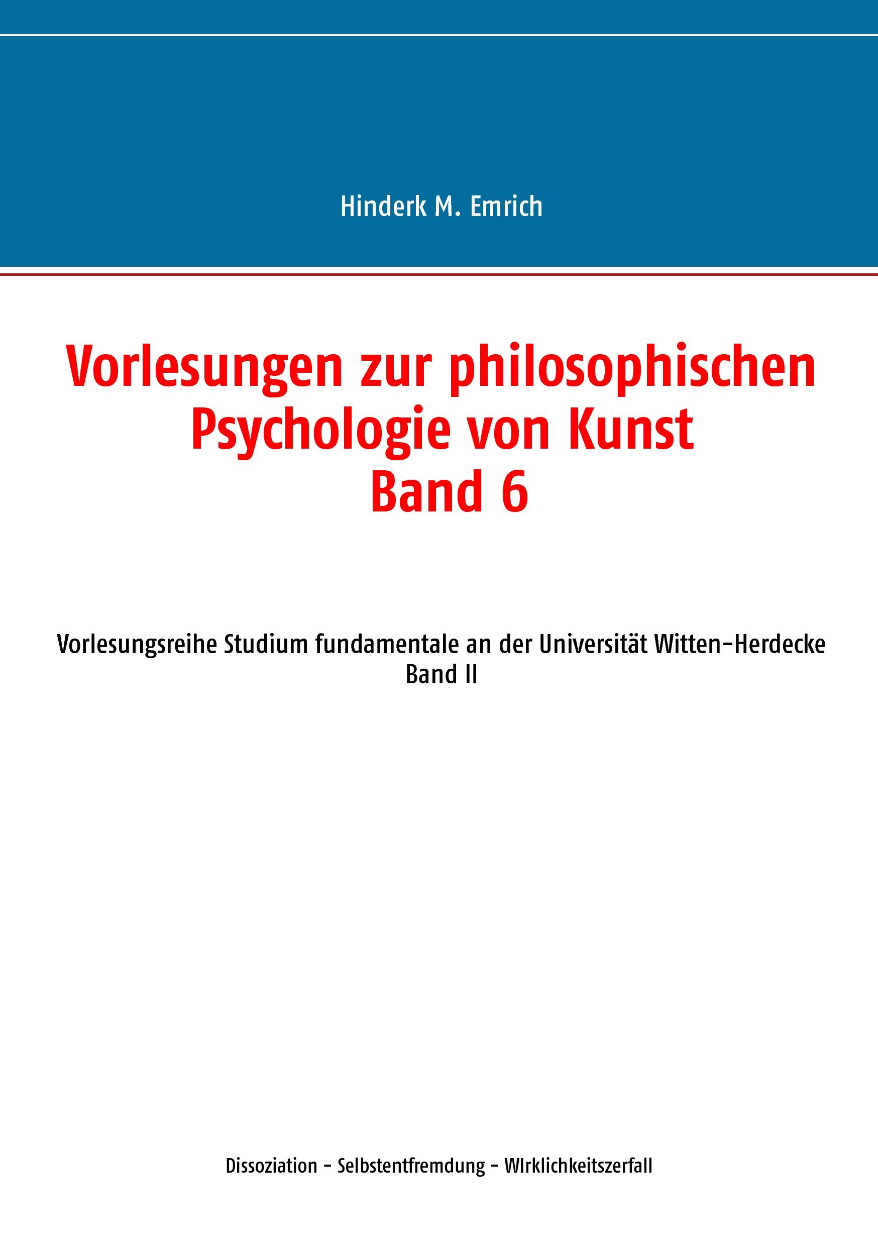 Vorderes Coverbild Vorlesungen zur philosophischen Psychologie von Kunst. Band 6