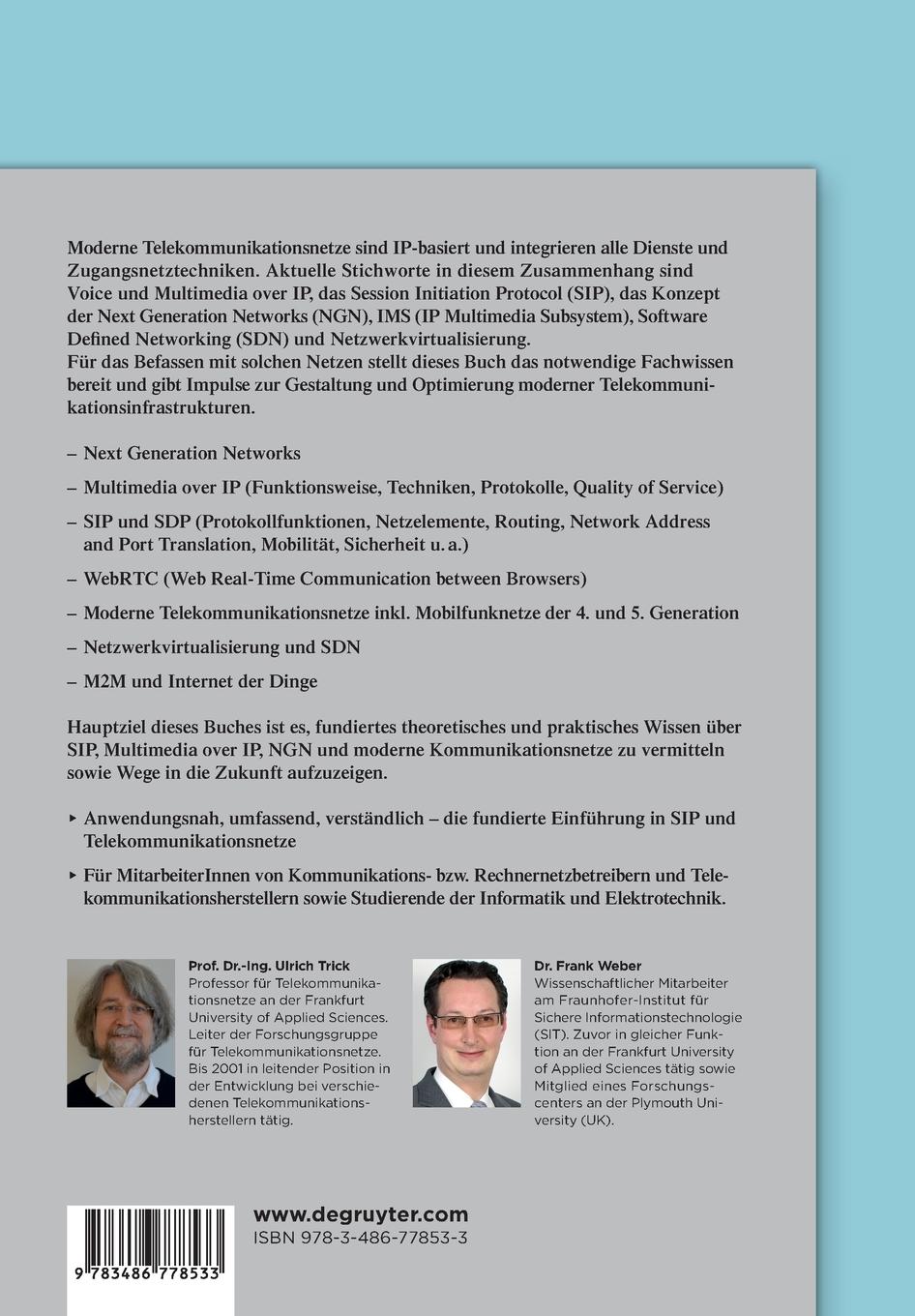 Rückseitencover SIP und Telekommunikationsnetze