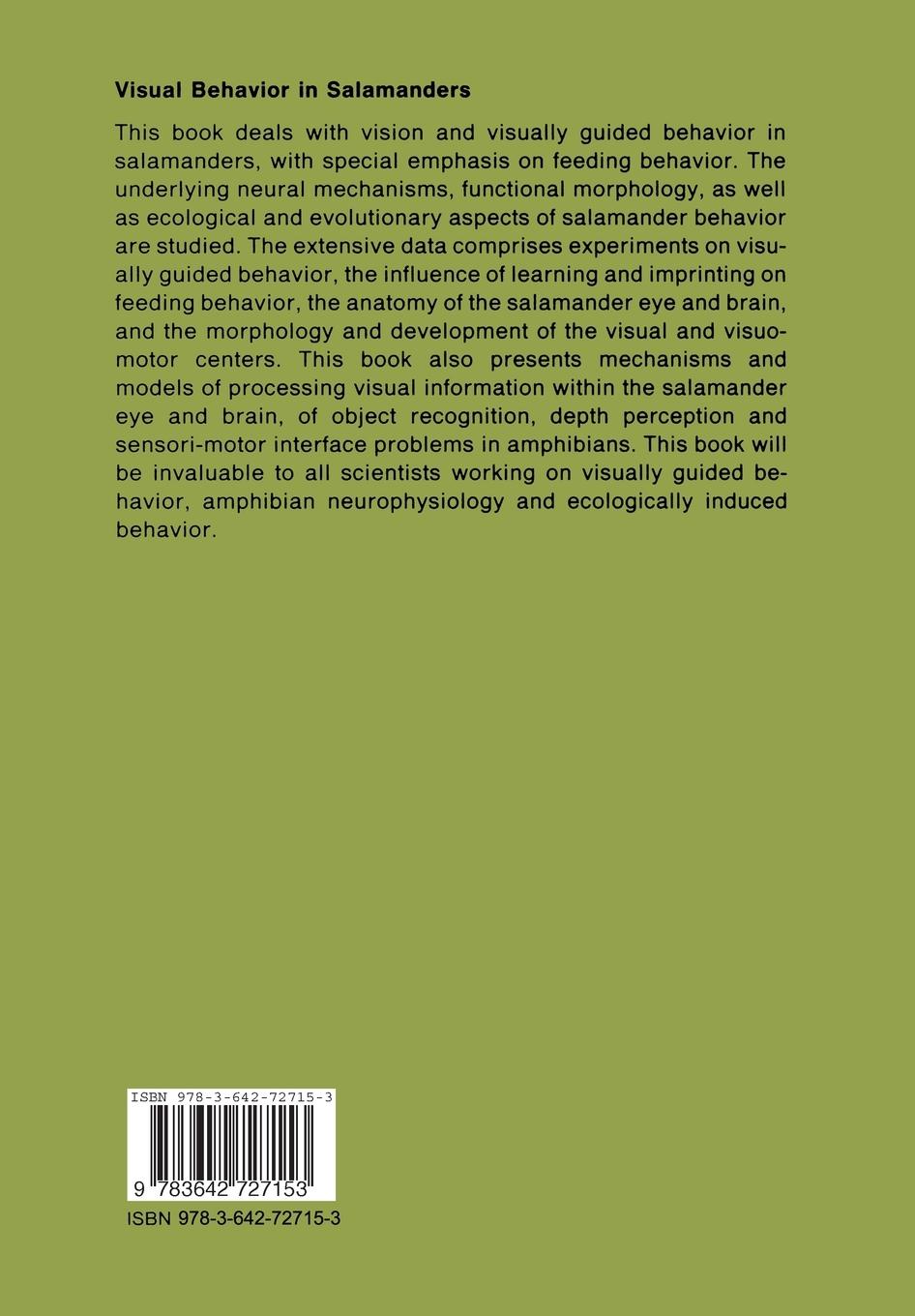 Rückseitencover Visual Behavior in Salamanders