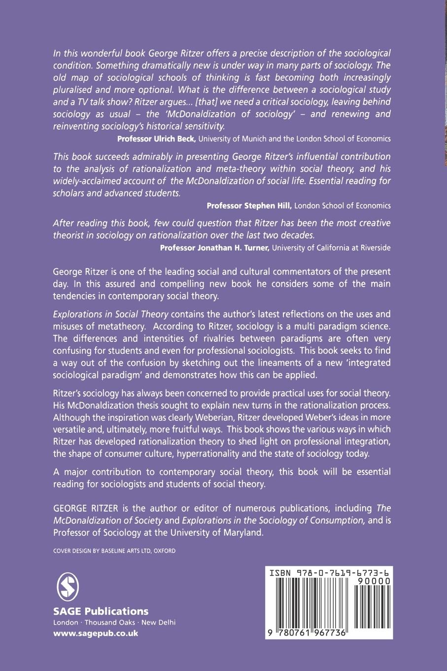 Rückseitencover Explorations in Social Theory