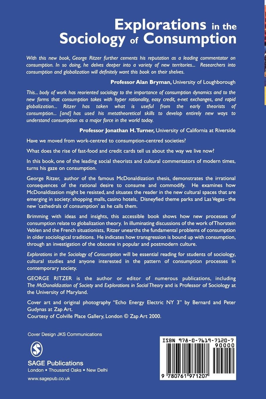 Rückseitencover Explorations in the Sociology of Consumption