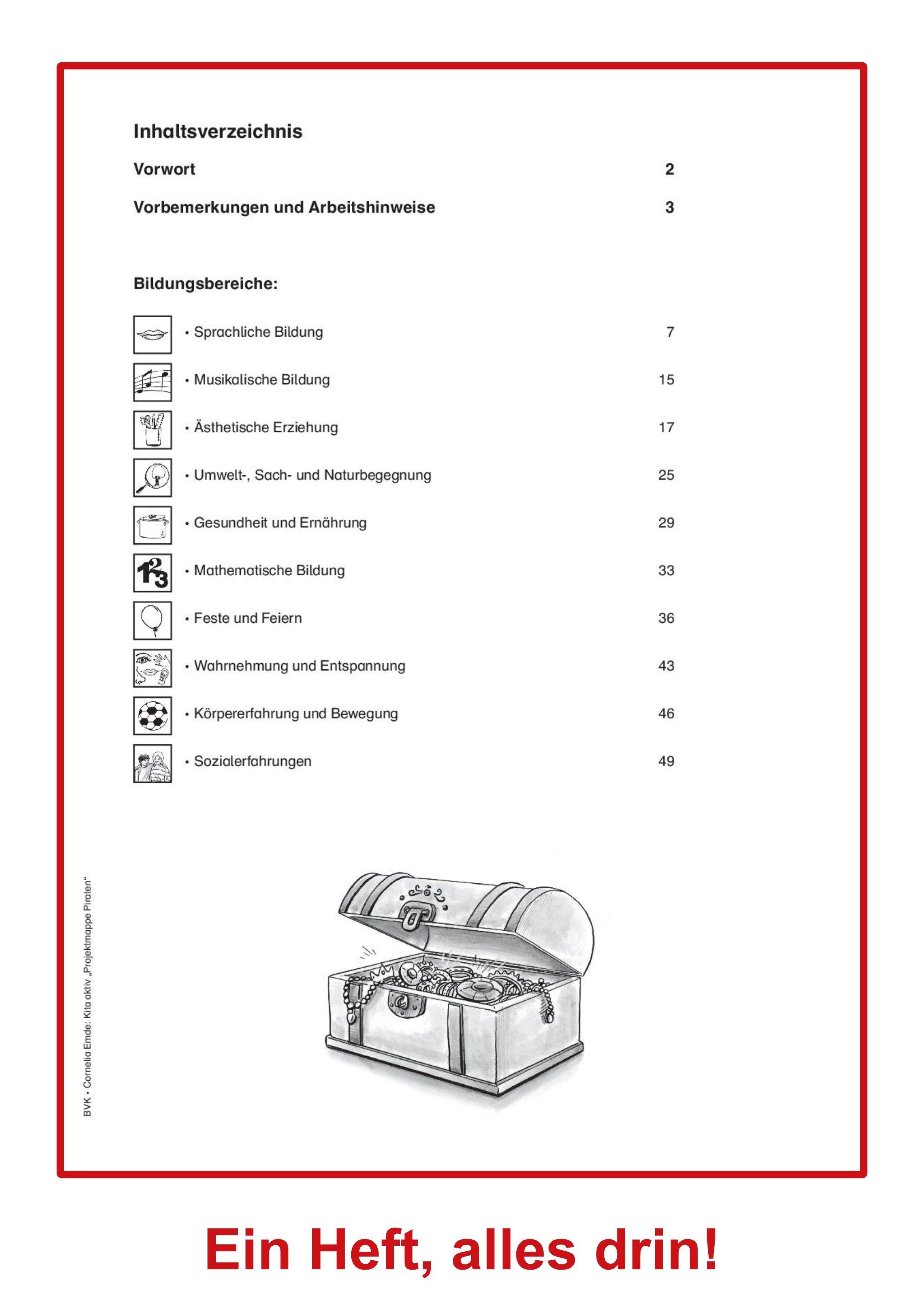 Beispielinhalt (Bild) Kita aktiv Projektmappe "Piraten"