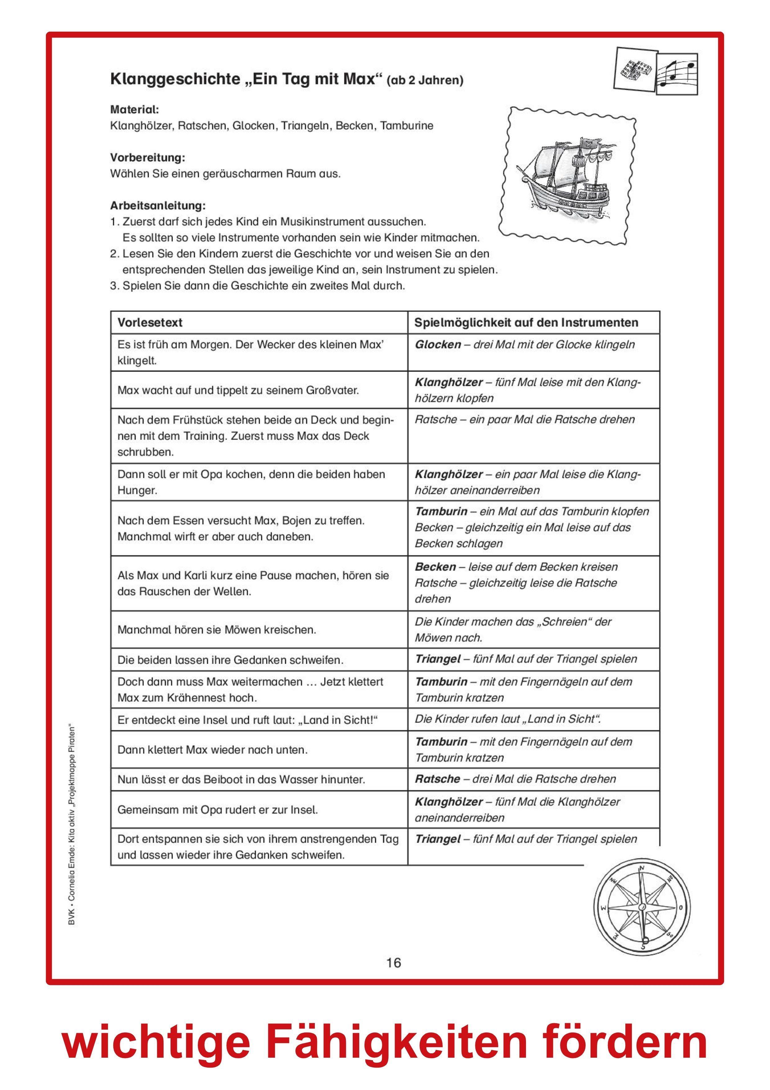 Beispielinhalt (Bild) Kita aktiv Projektmappe "Piraten"